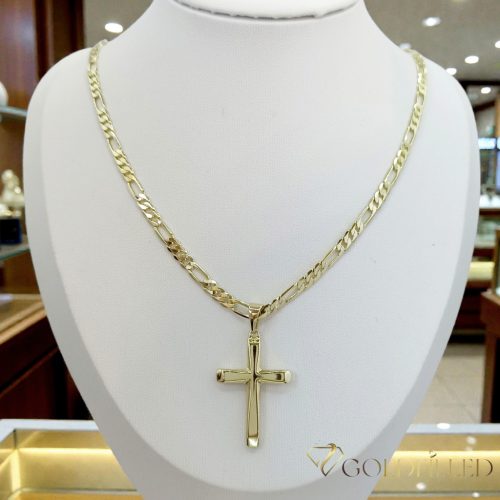 Antiallergijska Goldfilled ogrlica 50cm/4mm + obesek, barva 14K