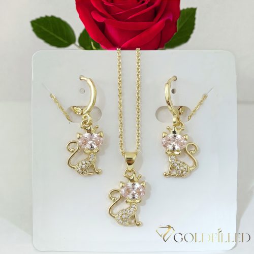 Antiallergene Goldfilled ogrlica 45 cm/1 mm + obesek + uhani  Barva 14K
