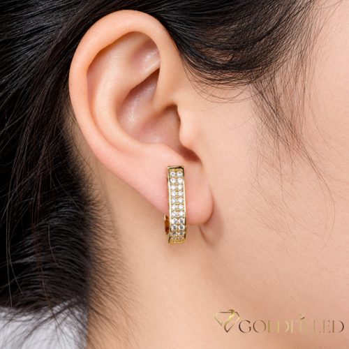 Goldfilled antialergijski uhani 17 mm 14K barva