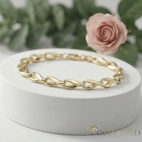   Antiallergene pozlačen zapestnica „Goldfilled“, dolžina 19 cm in širina 6 mm, barva 14K