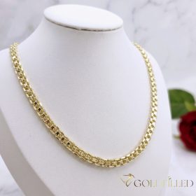   Goldfilled "Bismarck" Antialergijski Luksuzni Ogrlica 50cm Dolga in 6mm Široka Barva 14K