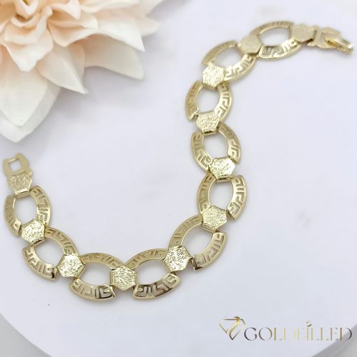 Antiallergene pozlačen zapestnica „Goldfilled“, dolžina 19 cm in širina 14 mm, barva 14K