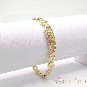   Antiallergene pozlačen zapestnica „Goldfilled“, dolžina 19cm in širina 9 mm, barva 14K