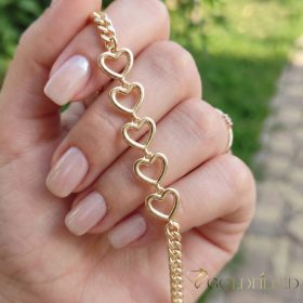   Antiallergene pozlačen zapestnica „Goldfilled“, dolžina 19 cm in širina 4-10 mm, barva 14K