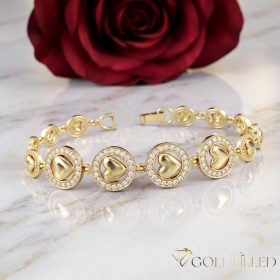   Antiallergene pozlačen zapestnica „Goldfilled“, dolžina 19cm in širina 8-12mm, barva 14K