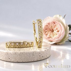 Goldfilled antialergijski uhani 26 mm 14K barva