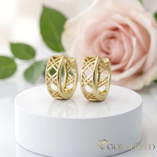 Goldfilled antialergijski uhani 16mm 14K barva