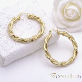 Goldfilled Antialergijske Obročaste uhani 50mm 14K barva