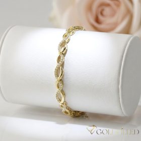   Antiallergene pozlačen zapestnica „Goldfilled“, dolžina 17 cm in širina 6 mm, barva 14K