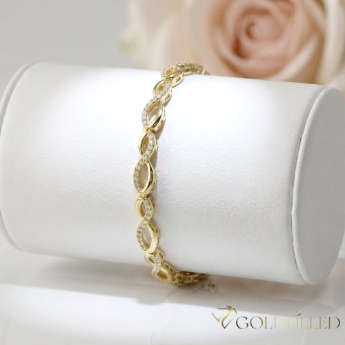 Antiallergene pozlačen zapestnica „Goldfilled“, dolžina 17 cm in širina 6 mm, barva 14K