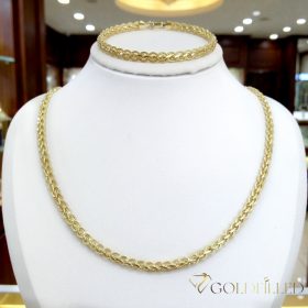   Antiallergene Goldfilled Ogrlica 55cm/4,5mm + Zapestnica 20cm , barva 14K