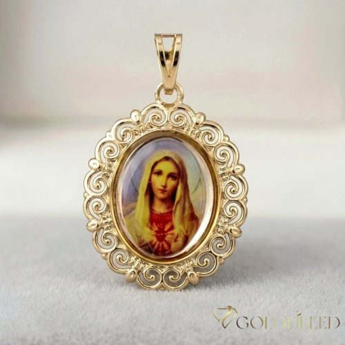 Antiallergijski Goldfilled obesek 30 mm, barva 14K