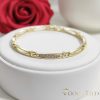 Antiallergene pozlačen zapestnica „Goldfilled“, dolžina 19 cm in širina 4 mm, barva 14K