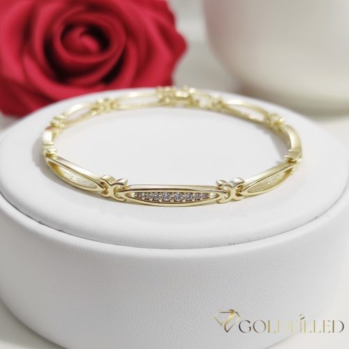 Antiallergene pozlačen zapestnica „Goldfilled“, dolžina 19 cm in širina 4 mm, barva 14K