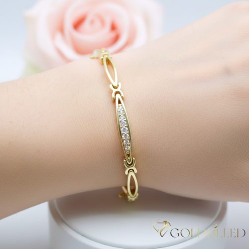 Antiallergene pozlačen zapestnica „Goldfilled“, dolžina 19 cm in širina 4 mm, barva 14K
