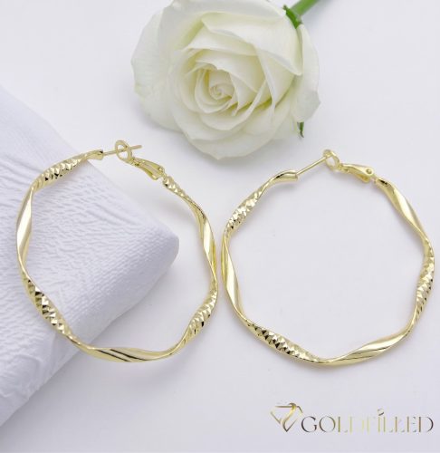 Goldfilled Antialergijske Obročaste uhani 50mm 14K barva