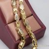 Goldfilled Antialergijski Luksuzni Barakka Ogrlica 60cm Dolga in 8-9mm Široka (90g !) Barva 14K Multikolor