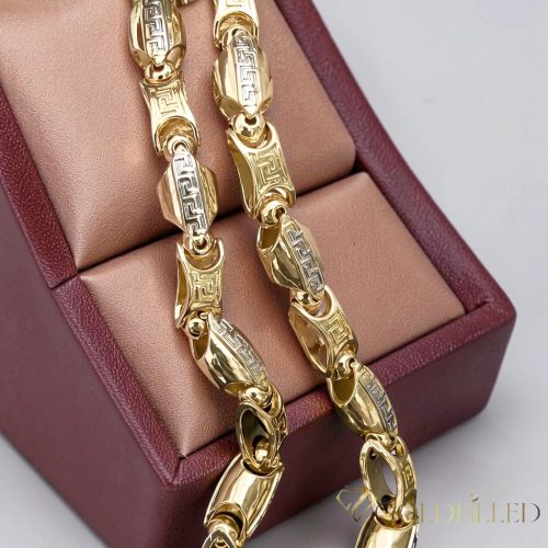 Goldfilled Antialergijski Luksuzni Barakka Ogrlica 60cm Dolga in 8-9mm Široka (90g !) Barva 14K Multikolor