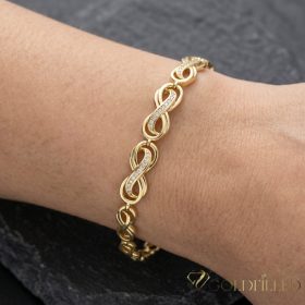   Antiallergene pozlačen zapestnica „Goldfilled“, dolžina 17 cm in širina 8 mm, barva 14K