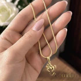   Antialergijska ogrlica Goldfilled 45cm / 1mm + obesek strelec 14K barva
