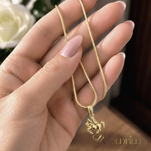 Antialergijska ogrlica Goldfilled 45cm / 1mm + obesek strelec 14K barva