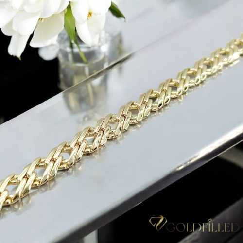 Antiallergene pozlačen zapestnica „Goldfilled“, dolžina 19 cm in širina 6,5mm, barva 14K