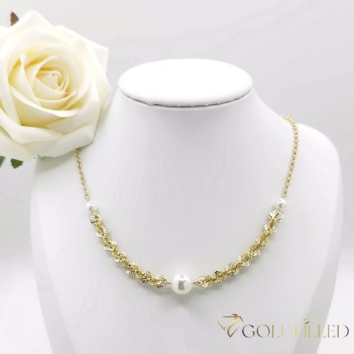 Antiallergijska vergoldena ogrlica „Goldfilled“, dolžina 45 cm in širina 2-5 mm, barva 14K