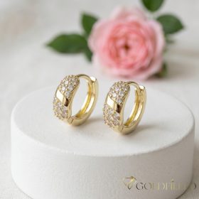 Goldfilled antialergijski uhani 14mm 14K barva  