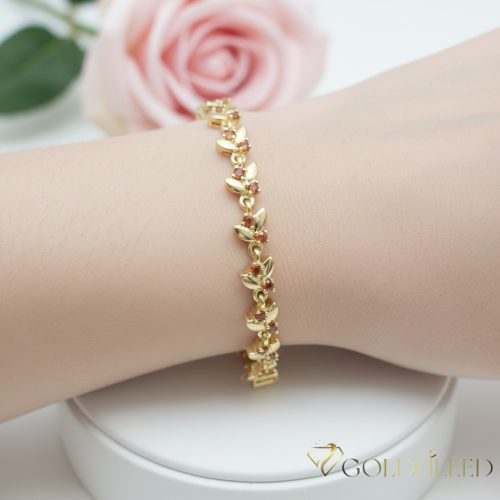 Antiallergene pozlačen zapestnica „Goldfilled“, dolžina 19 cm in širina 6 mm, barva 14K