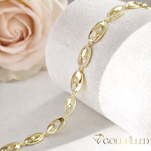 Antiallergene pozlačen zapestnica „Goldfilled“, dolžina 19cm in širina 7 mm, barva 14K