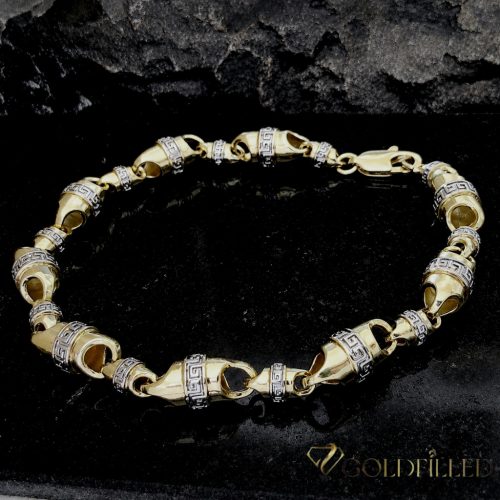 Ekskluzivna antiallergene pozlačena zapestnica „Goldfilled“, dolžina 22cm in širina 8 mm, barva 14K