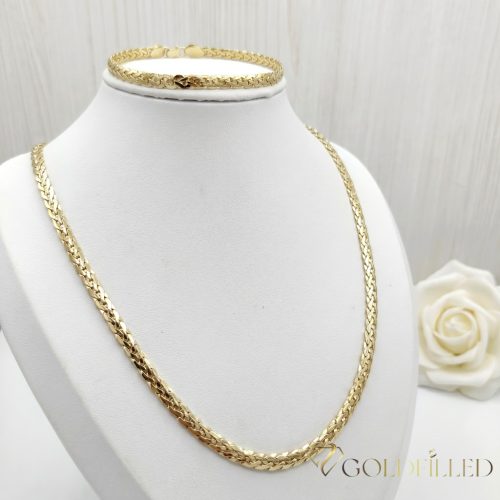 Antiallergene Goldfilled Ogrlica 50cm/4,5mm + Zapestnica 20cm , barva 14K