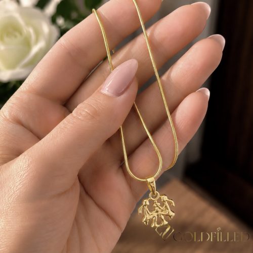 Antialergijska ogrlica Goldfilled 45cm / 1mm + obesek dvojčka 14K barva