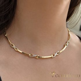   Ekskluzivna antiallergene pozlačena ogrlica „Goldfilled“,  več velikostih debelina 6 mm, barva 14K Multicolor 