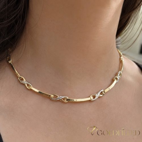 Ekskluzivna antiallergene pozlačena ogrlica „Goldfilled“,  več velikostih debelina 6 mm, barva 14K Multicolor 