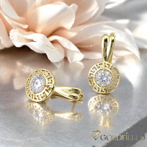 Goldfilled antialergijski uhani 19 mm 14K barva