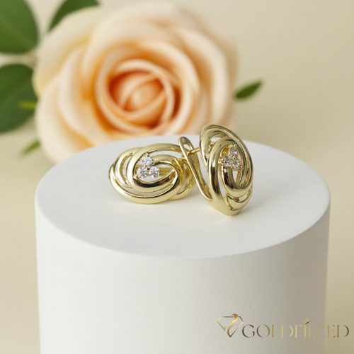 Goldfilled antialergijski uhani 18mm 14K barva