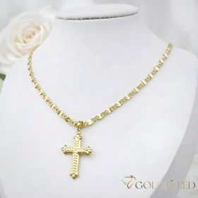   Antiallergijska Goldfilled ogrlica 55cm/4mm + obesek, barva 14K