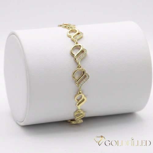 Antiallergene pozlačen zapestnica „Goldfilled“, dolžina 19cm in širina 10 mm, barva 14K