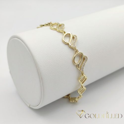 Antiallergene pozlačen zapestnica „Goldfilled“, dolžina 19cm in širina 10 mm, barva 14K
