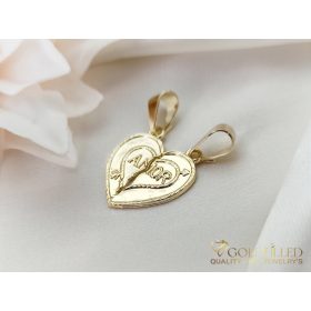   Dvojni antialergijski medaljon „Goldfilled”, 32mm, barva 14K