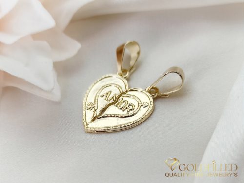 Dvojni antialergijski medaljon „Goldfilled”, 32mm, barva 14K