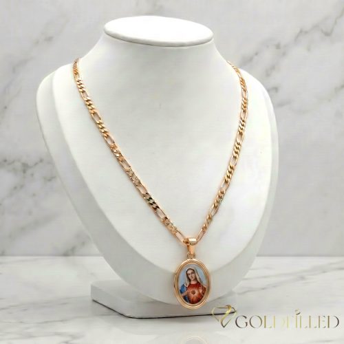 Antiallergijska Goldfilled ogrlica 45cm/3,5mm + obesek, barva 18K