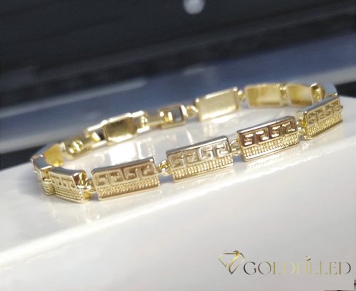 Antiallergene pozlačen zapestnica „Goldfilled“, dolžina 17 cm in širina 6 mm, barva 14K