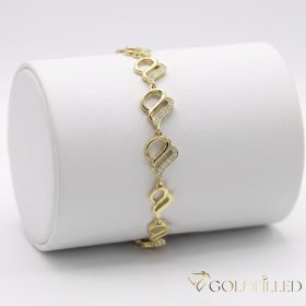   Antiallergene pozlačen zapestnica „Goldfilled“, dolžina 17cm in širina 10 mm, barva 14K