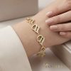 Antiallergene pozlačen zapestnica „Goldfilled“, dolžina 17cm in širina 10 mm, barva 14K
