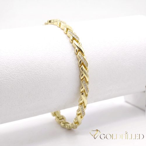 Antiallergene pozlačen zapestnica „Goldfilled“, dolžina 17 cm in širina 5 mm, barva 14K