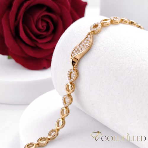 Antiallergene pozlačen zapestnica „Goldfilled“, dolžina 19 cm in širina 6 mm, barva 18K