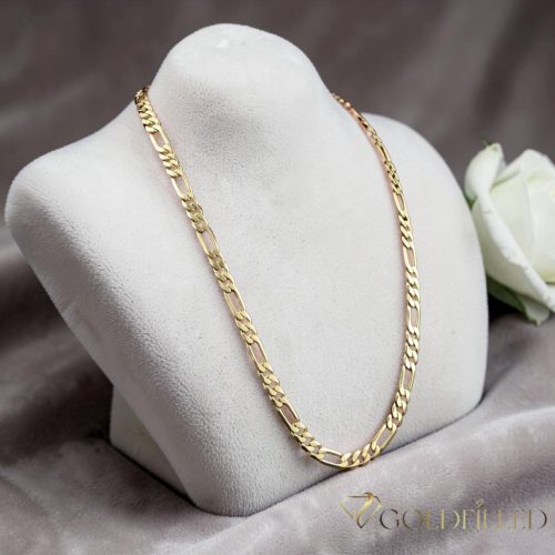 Antiallergene pozlačena "Figaro" ogrlica „Goldfilled“,  več velikostih debelina 3,5 mm , barva 14K