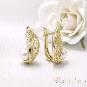 Goldfilled antialergijski uhani 19 mm 14K barva